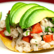 Tostada Ceviche de molida de Pescado