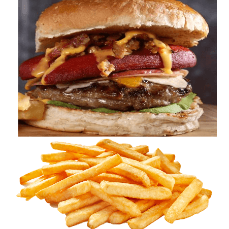 Hamburguesa Alemana y Papas