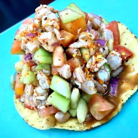 Tostada de Ceviche de Camaron