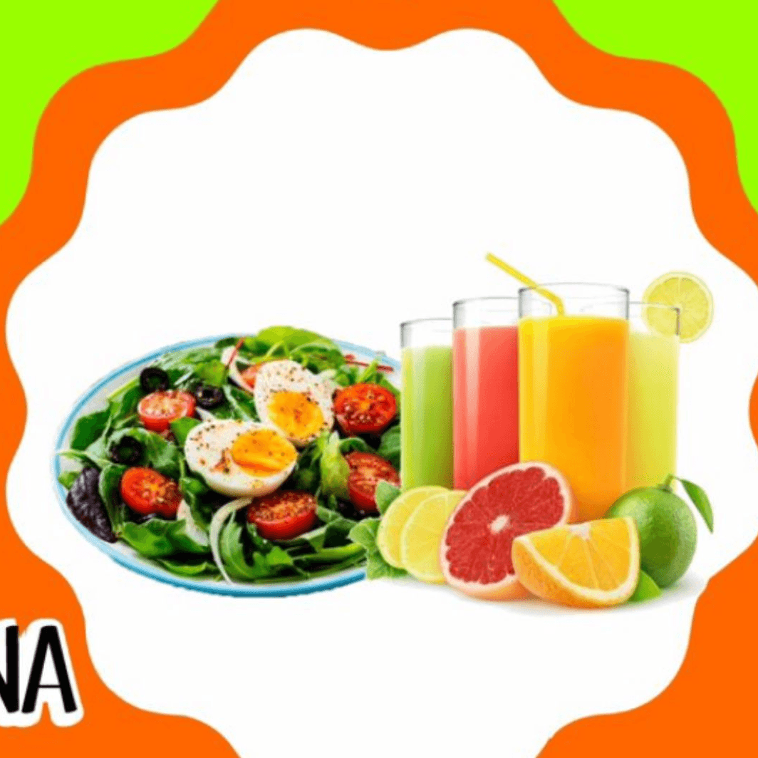 Jugo chico y Ensalada Mediana