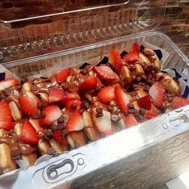 25 Mini Hotcakes Fresas NUTELLA y Chispas de Choco