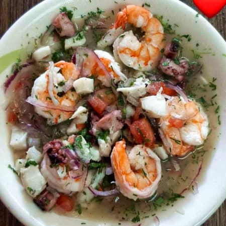 Ceviche Mixto Pescado, Camarón, Pulpo