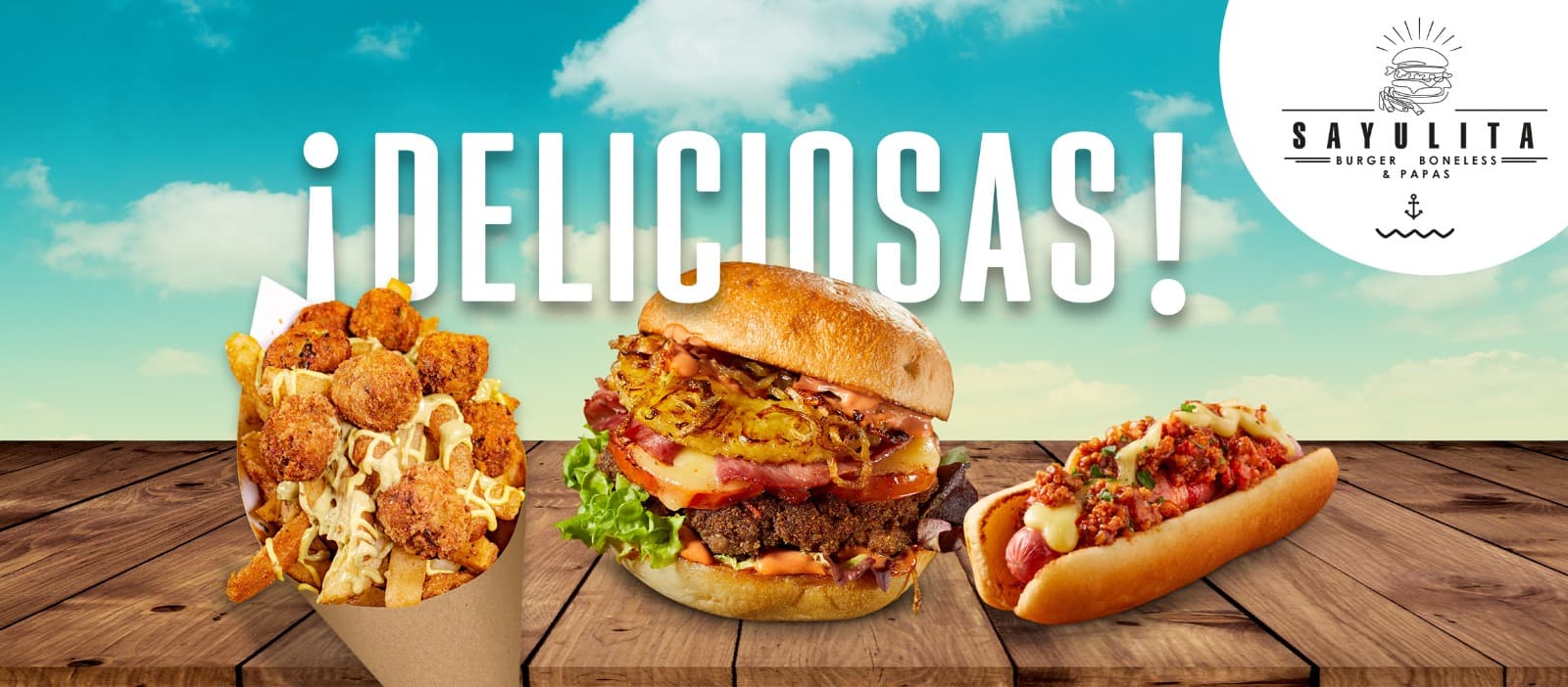 SAYULITA BURGER-HOT DOGS-PAPAS & BONELESS