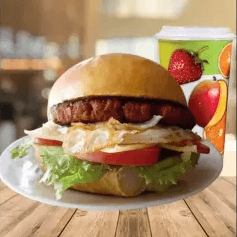 Combo Sándwich Hamburguesa, Chorizo, Queso y Jugo