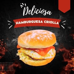 SUPER PROMO HAMBURGESA CRIOLLA EN COMBO
