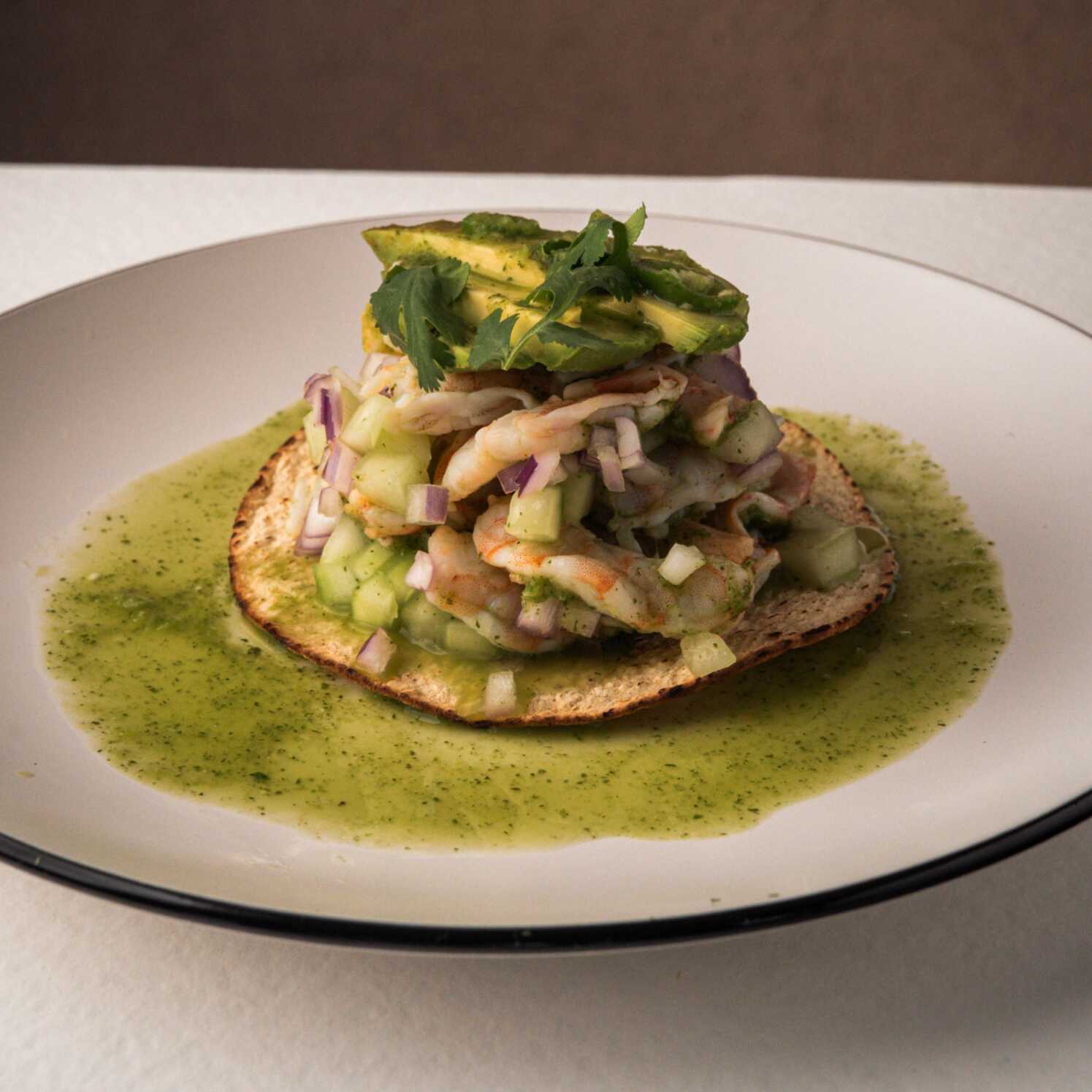 Tostada de Aguachile Verde