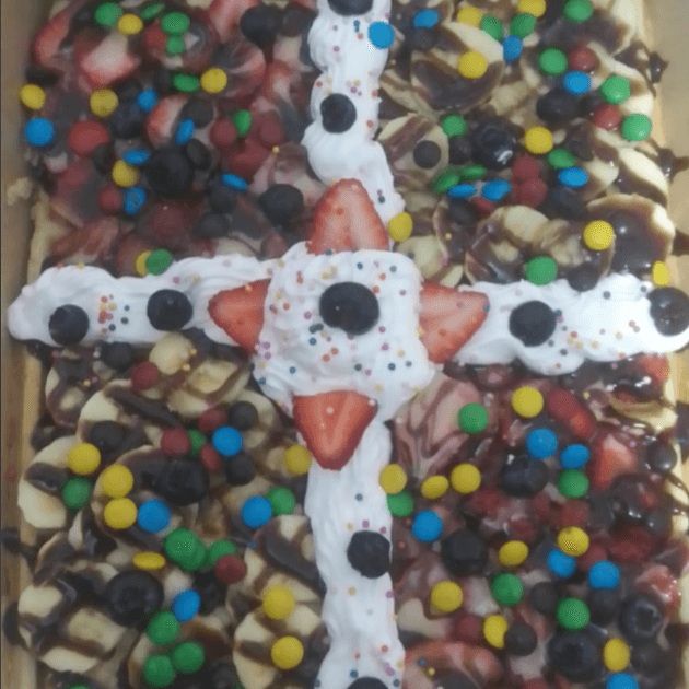 Waffle de Fruta con Chin Chin