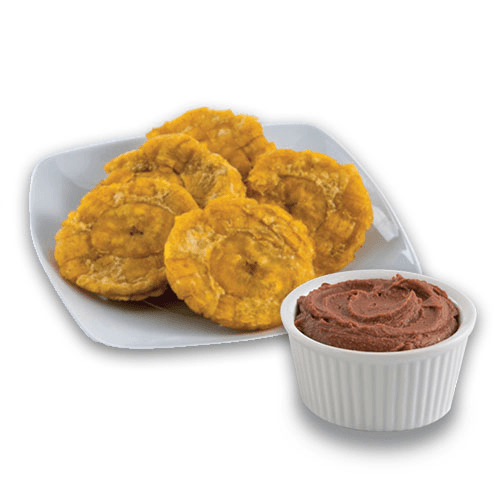 Patacones con Frijol