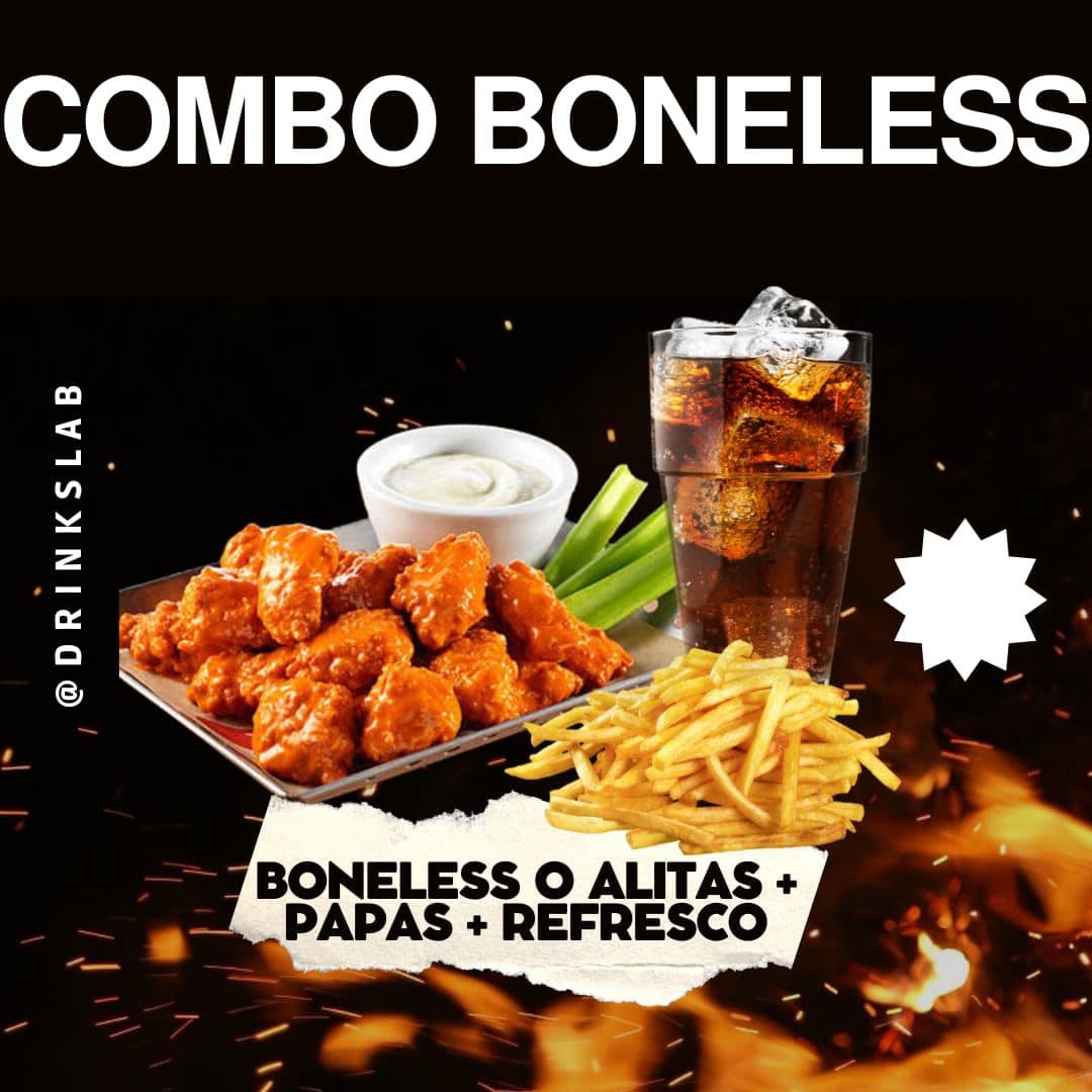Combo Boneless o Alitas + papas + refresco