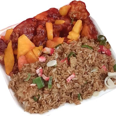1 Guisado + Arroz Frito Mediano