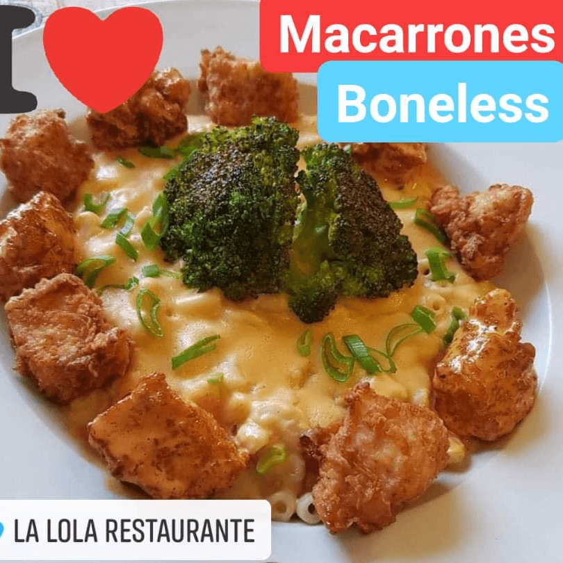 MACARRONES CON BONELESS