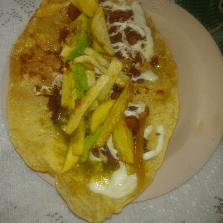 Memela con Papas Fritas