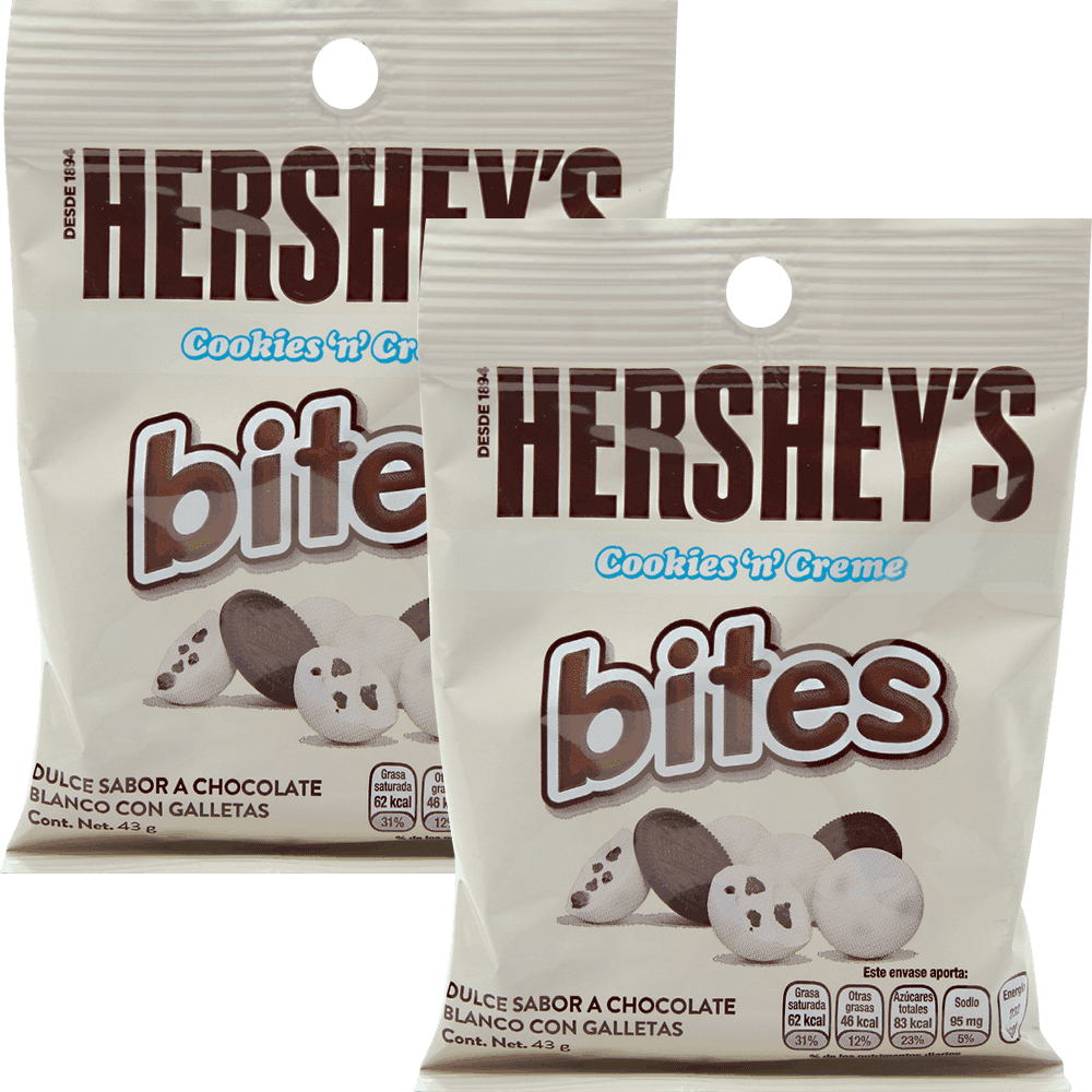 2 Hersheys Bites 43 gr CC