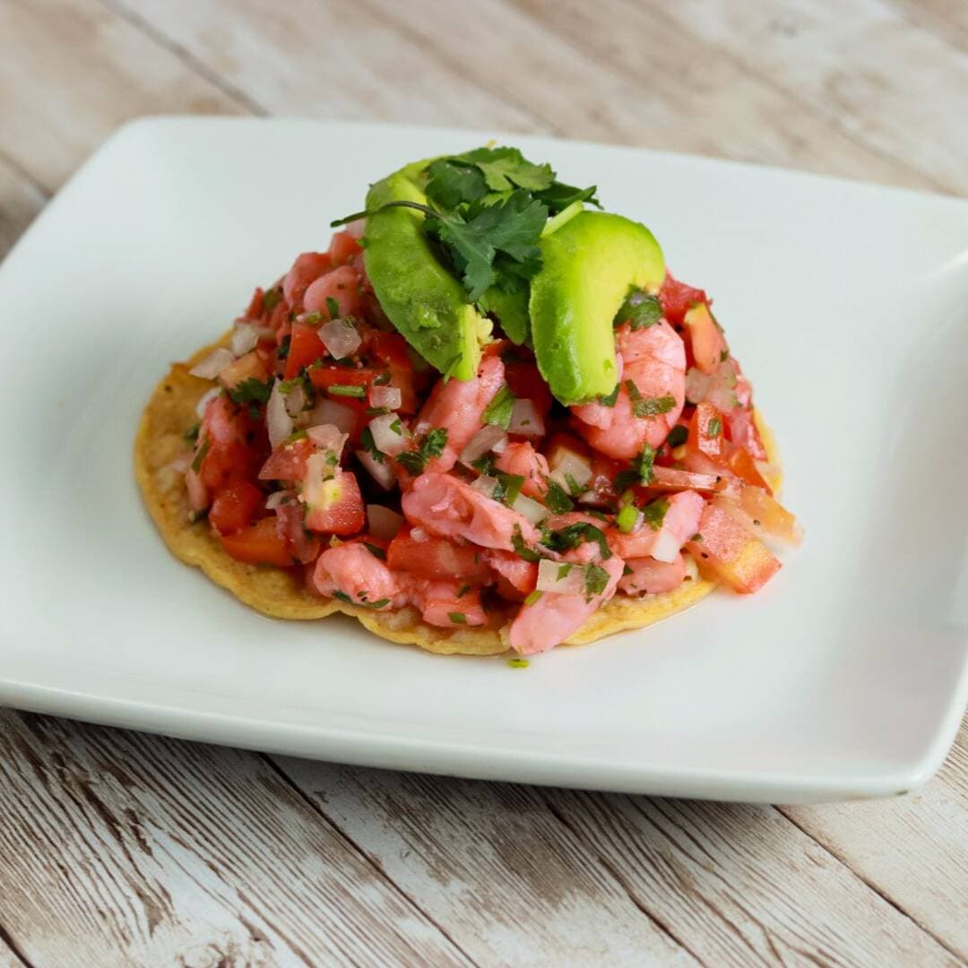 Tostada de Ceviche de Camarón