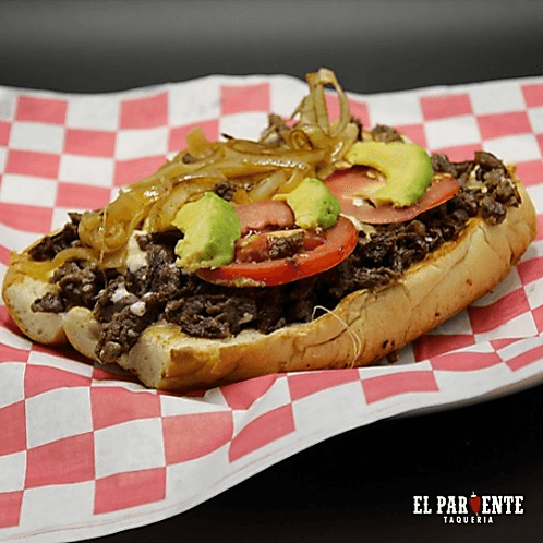 Torta de Arrachera en Pan Árabe