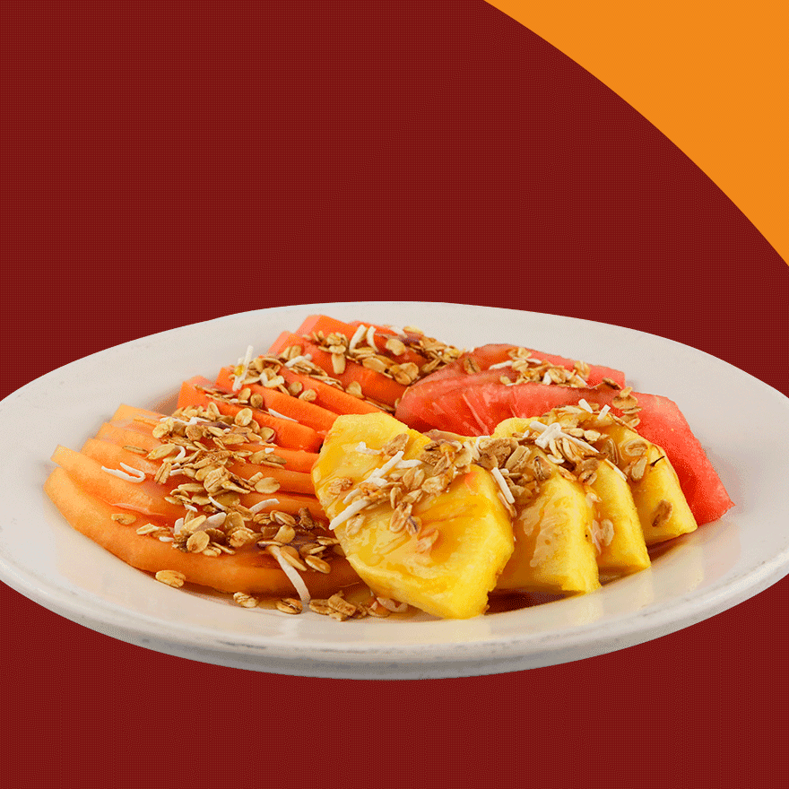 Plato De Frutas Con Miel, Granola Y Avena