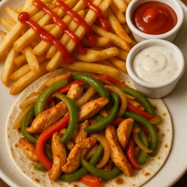 Fajitas de Pollo + Papas