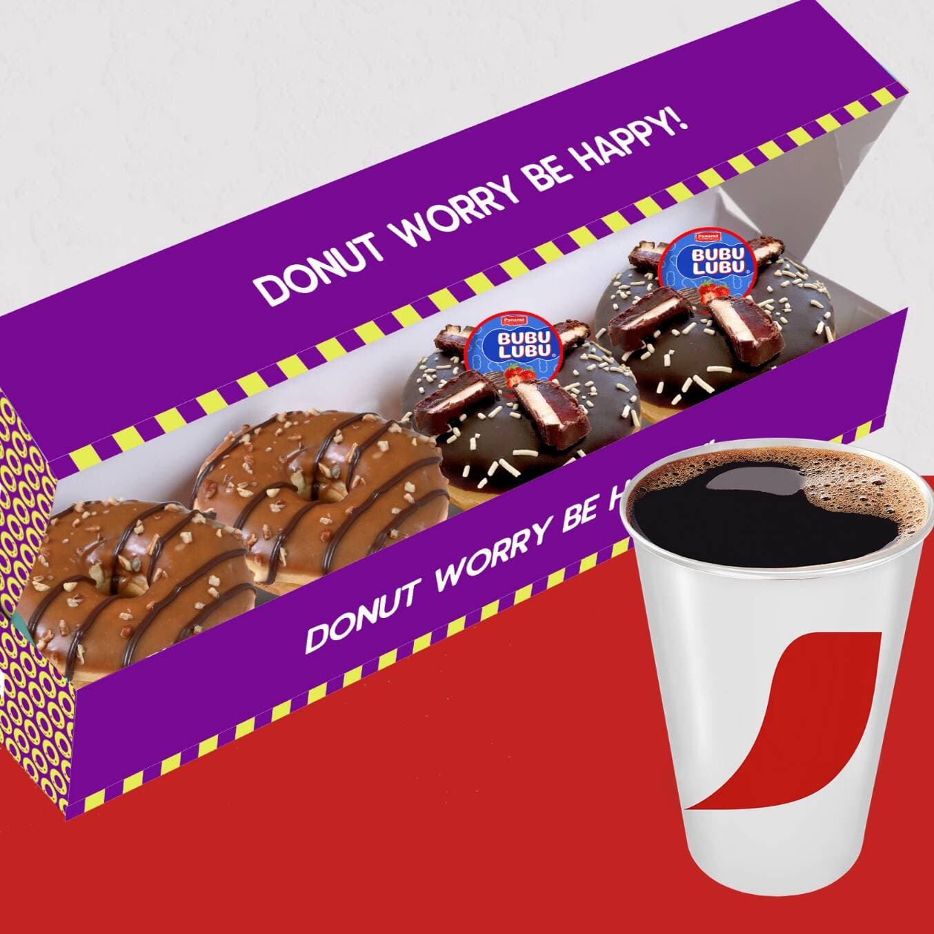 Caja con 4 donas + café americano