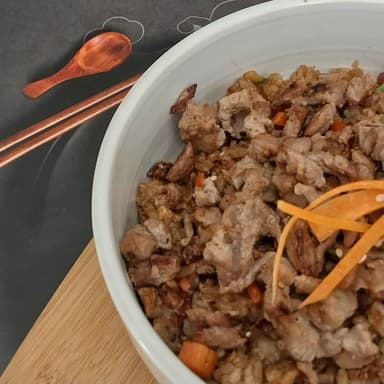 Yakimeshi con Arrachera