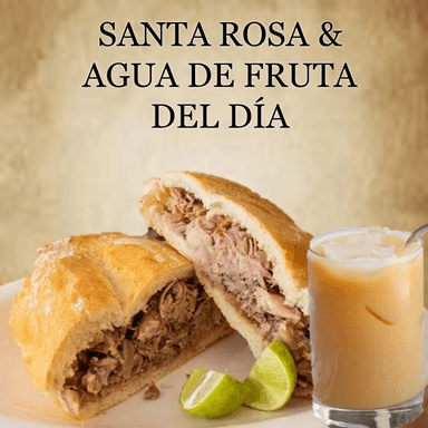 Torta Santa Rosa + Agua de Fruta del Dia