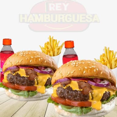 Doble Combo Cheddar (incluye Papas y Gaseosa)