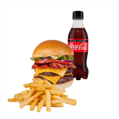 1 Hamburguesa Doble + Papas + Mr Tea