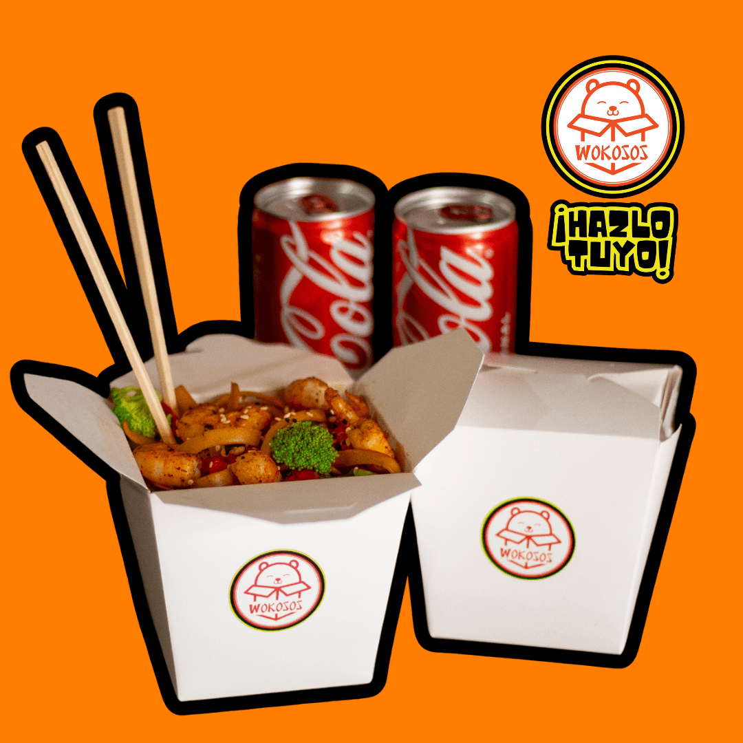 2 Woks de Camarón + 2 Coca Cola 355 ML