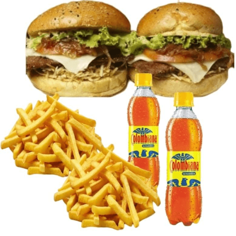 3 Hamburguesa + 3 Francesas + 1 Litro Postobon Copiar