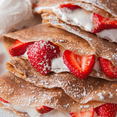 Crepa de Fresa, Philadelphia, NUTELLA y Lechera