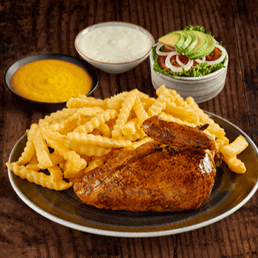 1/4 Pollo con Papas y Ensalada