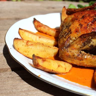 Medio Pollo al Horno mas 1 Acompañante Mas2 Gaseos