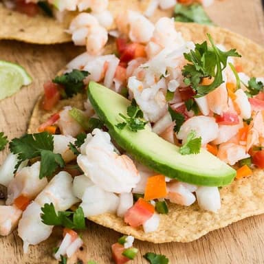 Tostada Ceviche Camarón