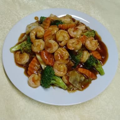 Arroz con Camarones Medianos en Salsa