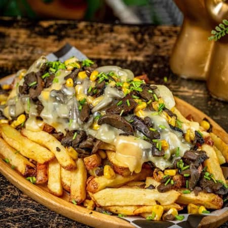 Gajo con queso y champiñones