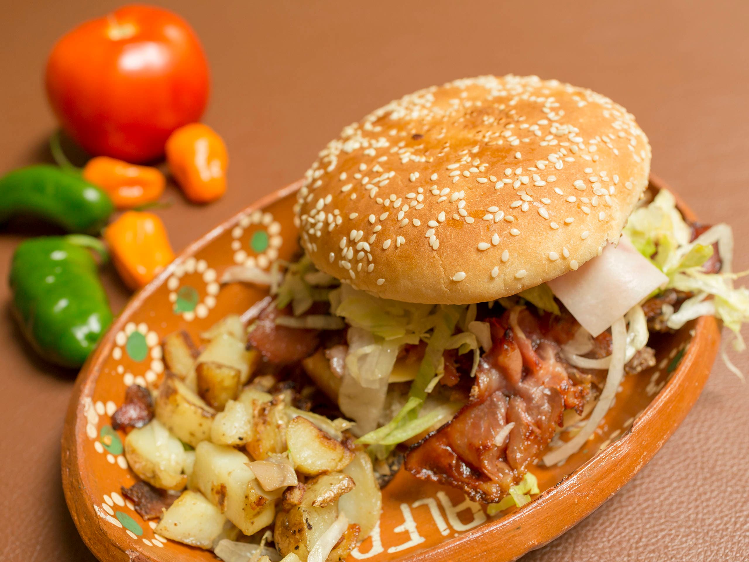 Hamburguesa Res con Tocino