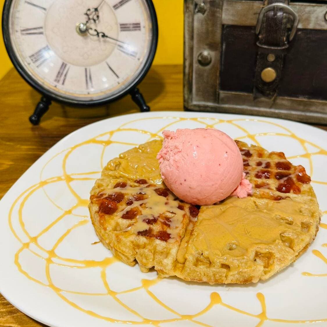 Peanut Butter And Jelly Waffle