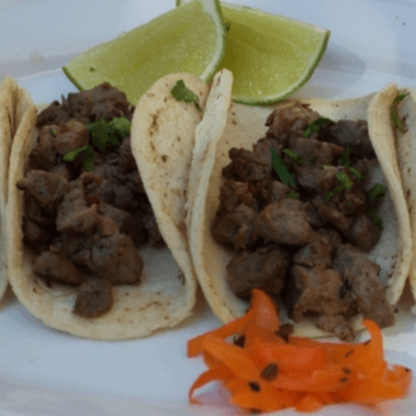 Orden de tacos de bistec, 4 piezas