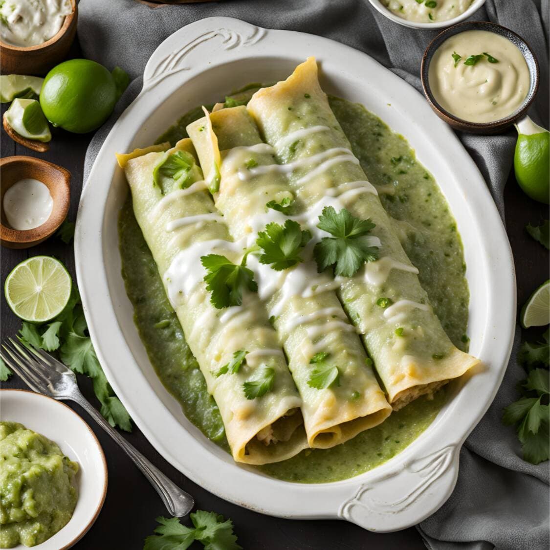 Enchiladas Verdes Incluye Acompañamiento