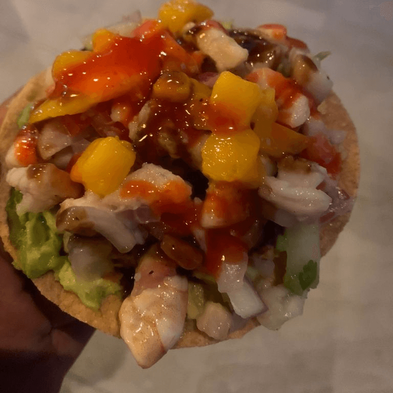Tostada de Ceviche de Camarón