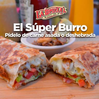Súper Burro de Carne Asada al Carbón