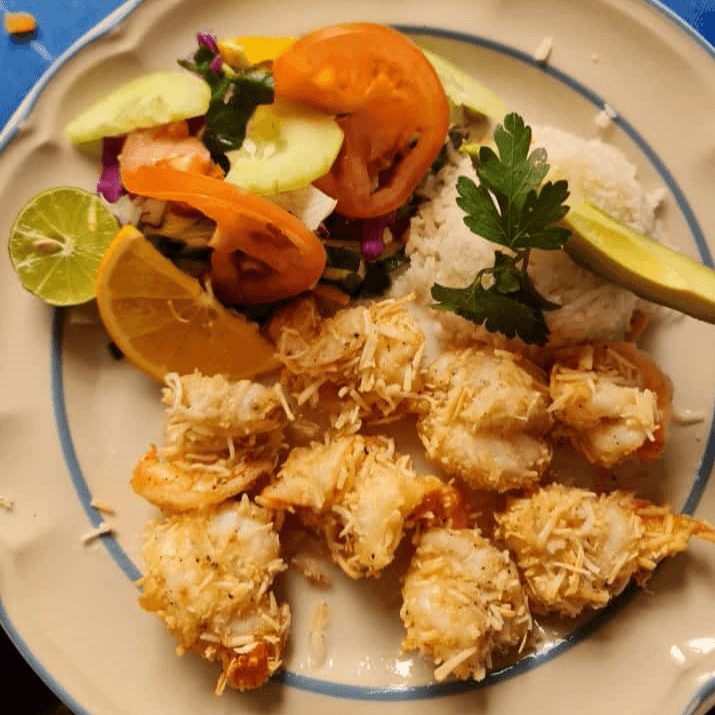 camarones emapizados al coco