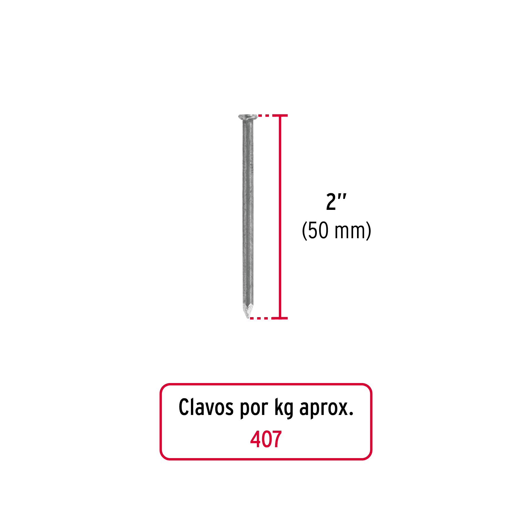 CLAVO CON CABEZA 2" X KG CLE-2 44152