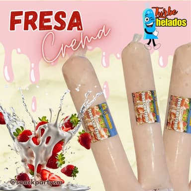 HELADO DE FRESA CON CREMA