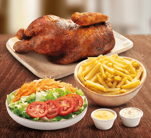 1/2 Pollo Don Beli con Papas y Ensalada