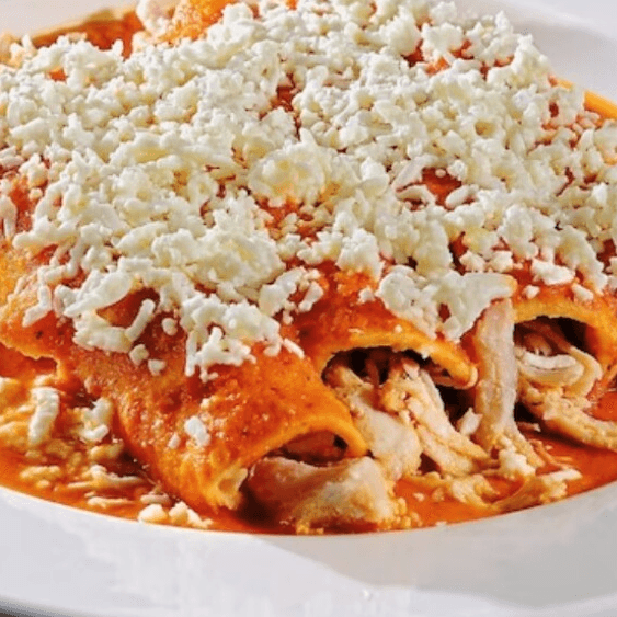 Enchiladas rojas de pollo
