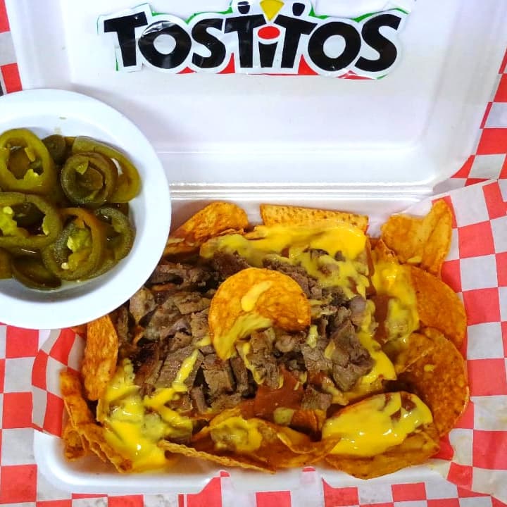 TOSTITOS FLAMING HOT C/ASADA/COCHINITA Y /O DESHEB