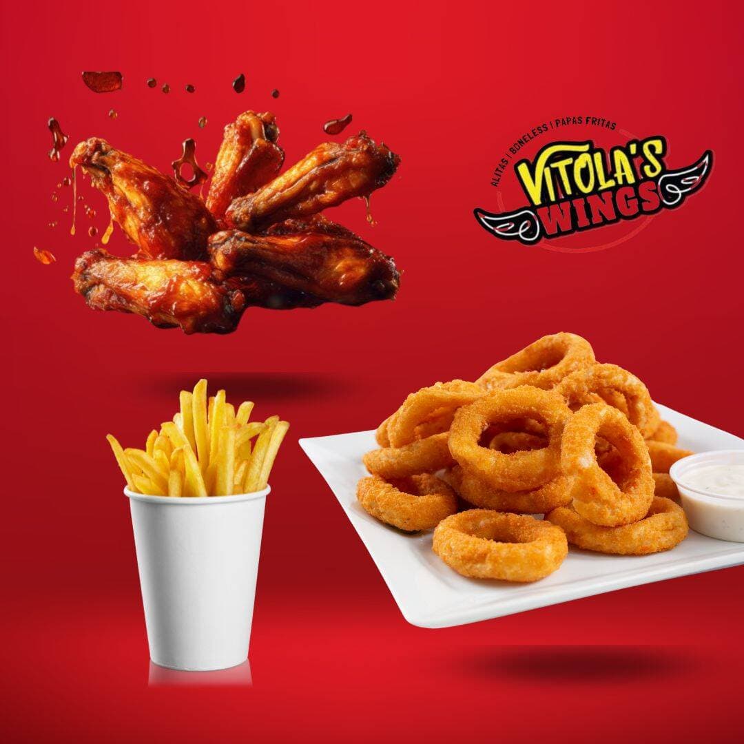 Combo Alitas 8 Pzas + 6 Aros de Cebolla