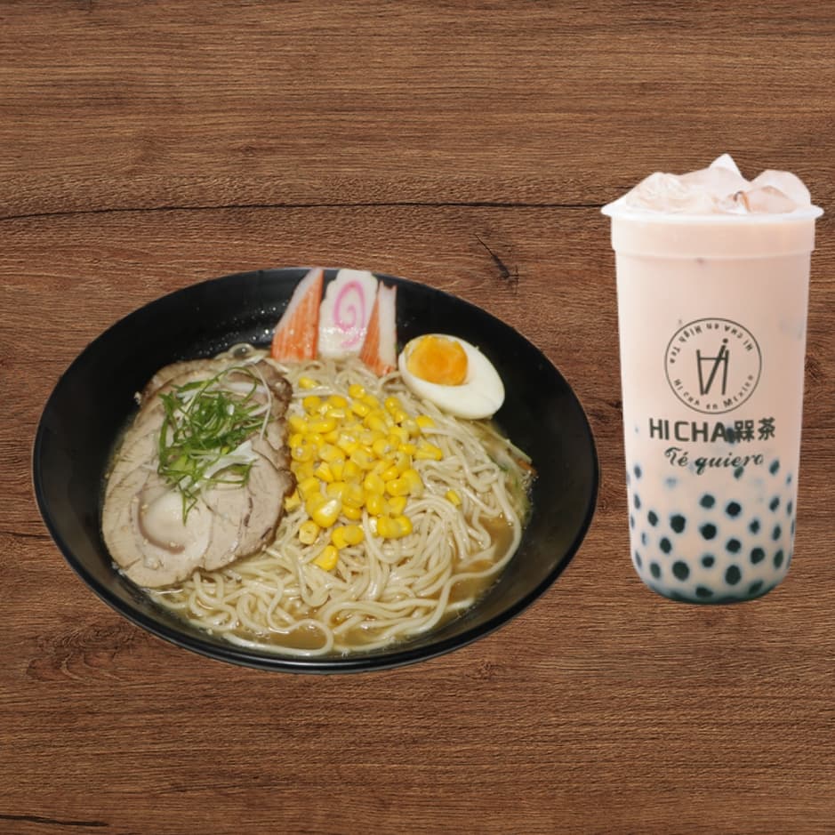 Combo Ramen De Chashao Y Black Milk Tea