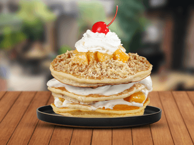 Pancakes de Duraznos con Crema