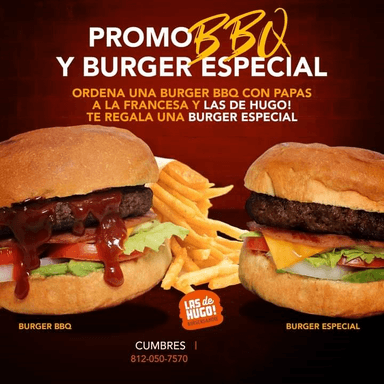 Ordena Burger BBQ + Papas = Burger Especial Gratis